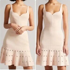 Ted Baker London Knit Stitch Detail Hem Dress Blush Pink Size 4 (M/L)
